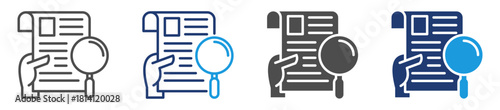 research reports  icon sheet with multiple style