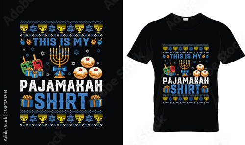 Funny Pajamakah Hanukkah T-Shirt – Cozy Jewish Holiday Pajama Shirt Gift