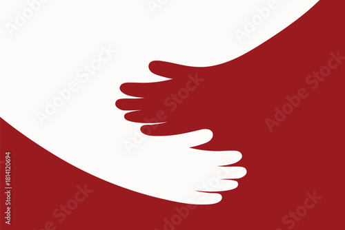 Artistic rendering of a hug, highlighting themes of support, charity, and peace. Great for nonprofit and volunteer organization materials