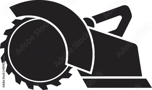 Iconic silhouette of a powerful circular saw for construction and DIY projects.