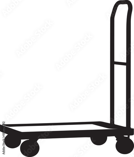 silhouette vector art of platform trolley
