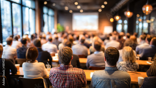 Séminaire avec présentation au public dans une salle