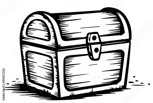 Antique wooden mailbox vector illustration, isolated vintage post container with a red flag, Old mailbox vector illustration, box, mailbox, chest, mail, antique, wooden, isolated, wood.