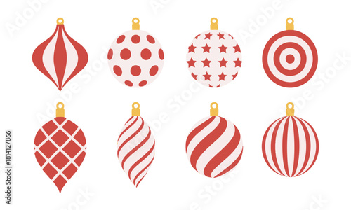 Flat christmas tree bauble vector pack vector illustration, easily editable. 
