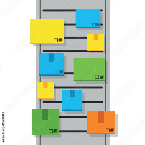 Colorful folders organized on a gray filing cabinet with varied hues and organized structure