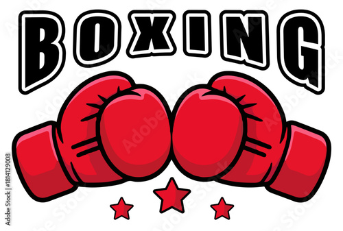 Modern Boxing Gloves Fight Logo Design Modern Logo Template On white background.