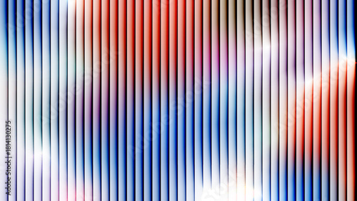 Abstract background of vertical lines with a vibrant, colorful light gradient and bokeh effects.
