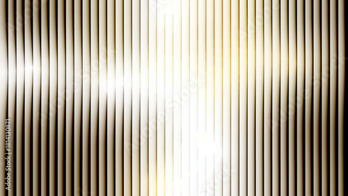 Abstract background with shiny vertical metallic stripes and bright highlights.