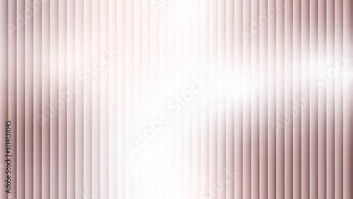 Abstract background of a brushed rose gold metal surface with a ribbed texture and light glare.
