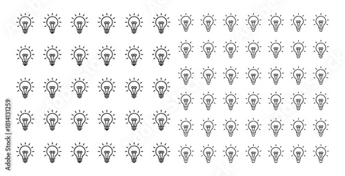 Light bulb icon set creative idea sign concept thinking solution energy symbols collection