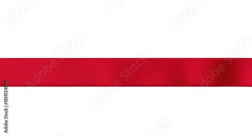 Free Download A single strip of vibrant red satin ribbon stretched horizontally isolated on transparent background - GFXLoad