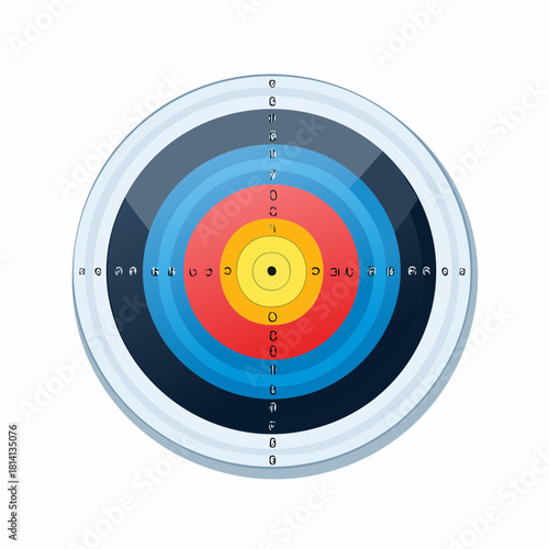 Cible multicolore, circulaire, isolé sur fond blanc