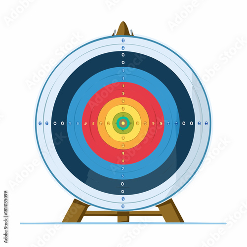 Cible multicolore, circulaire, isolé sur fond blanc