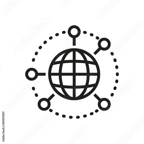 vector line icon design of international global business branch.