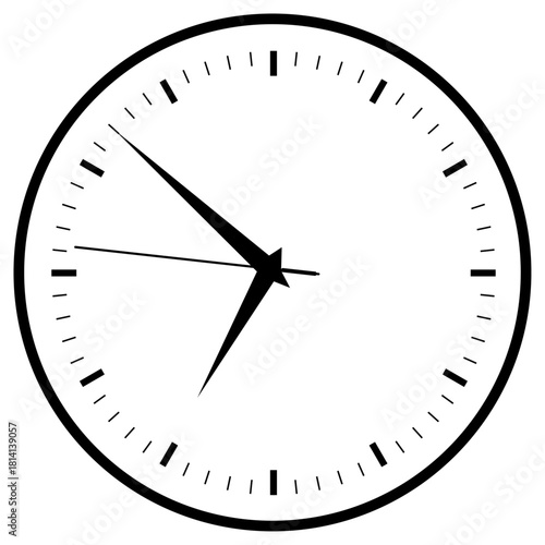 Minimal clock icon with clean circular dial, time symbol for scheduling graphics, deadline illustrations and punctuality themed visual elements