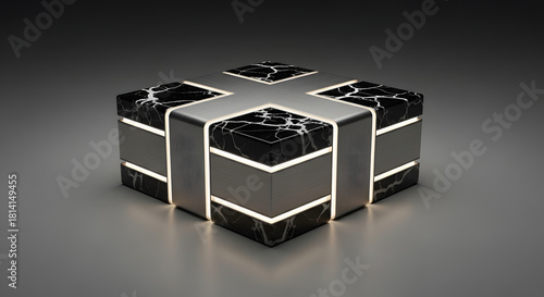 Interlaced Marble and Titanium Podium