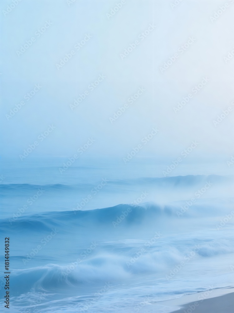 Obraz premium Calming marine haze Serene ocean mist soft blue texture background in 4K designed for tranquil visuals featuring serene ocean mist soft blue texture for peaceful atmosphere