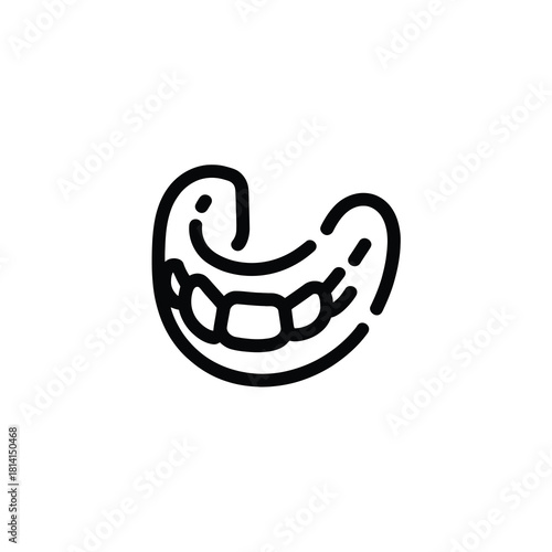 Dental mouthguard or retainer icon, oral health protection tool
