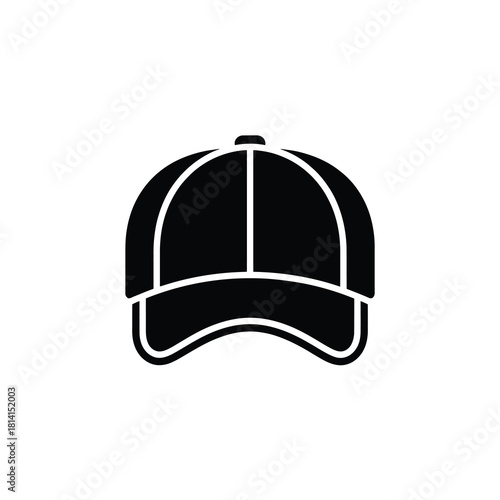 Baseball cap glyph icon, simple headwear symbol vector design