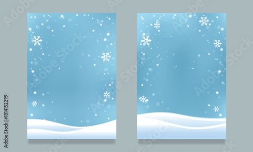 Festive Winter Snowflakes and Snowdrifts Background