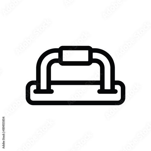 Fitness push-up bar exercise equipment outline icon vector graphic