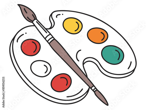 Professional Artist Painting Palette Graphic