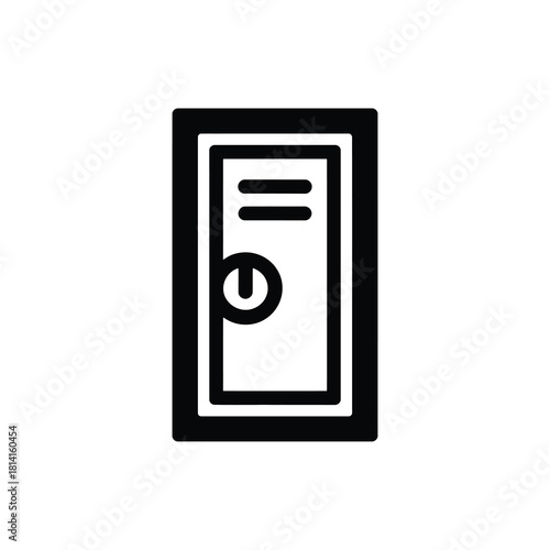 School or gym locker icon, secure personal storage illustration