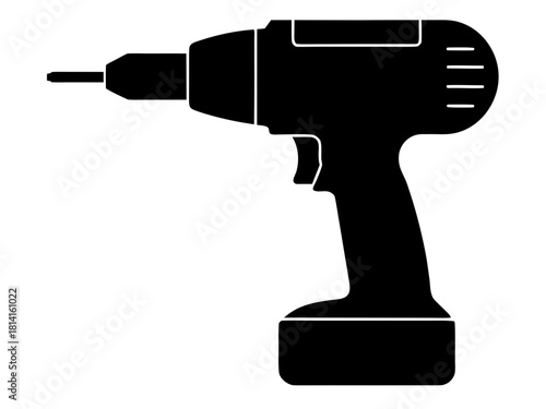 drill machine black silhouette vector,drill machine icon