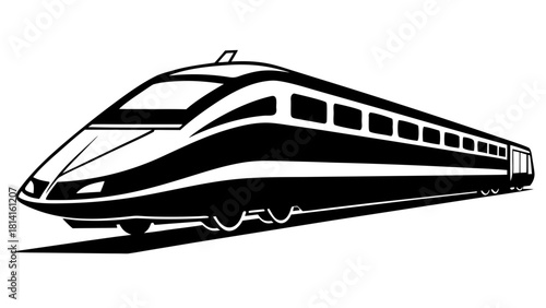 high speed train   black silhouette vector,Bullet Train icon