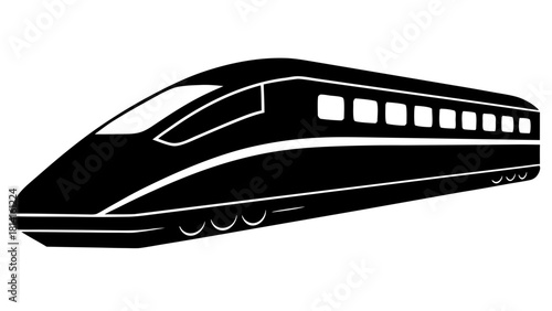 high speed train   black silhouette vector,Bullet Train icon