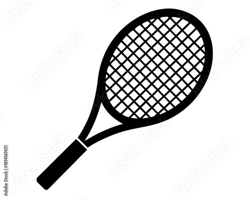 minimalist tennis racket  black silhouette vector,tennis racket icon