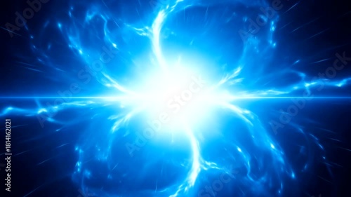 Wallpaper Mural Bright blue energy explosion radiating light in a cosmic background, symbolizing power and motion Torontodigital.ca