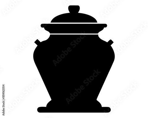 Pottery ceramic vase silhouette,urn  silhouette vector