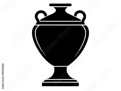 Pottery ceramic vase silhouette,urn  silhouette vector