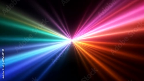 Wallpaper Mural Vivid beams of colorful light radiating from a central point against a dark background Torontodigital.ca
