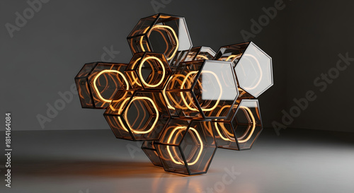 Glass Prism Hexagonal Cluster