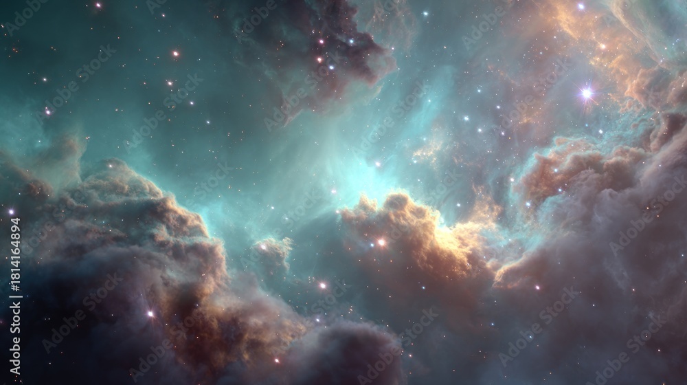 Fototapeta premium Cosmic nebula with stars and light