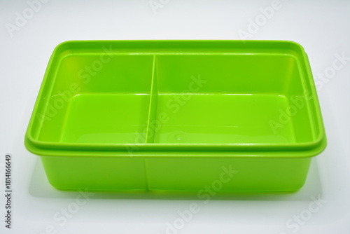 Green plastic lunch box