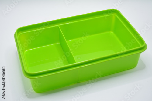Green plastic lunch box