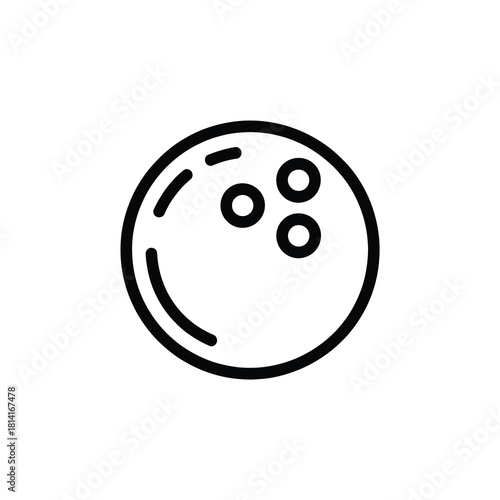 Bowling ball outline icon illustration for sports and recreation.