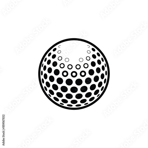 Stylized golf ball icon for sports, game, and recreation design.