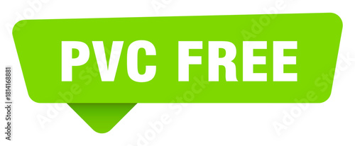 pvc free green sign isolated on transpatent background. pvc free sticker