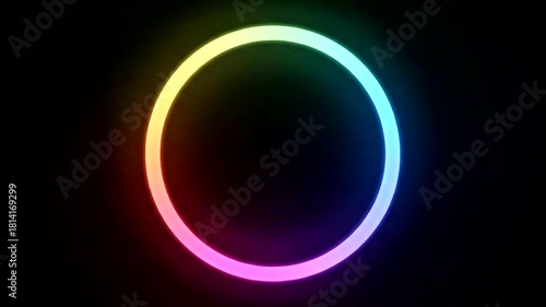 Wallpaper Mural Vibrant circular rainbow gradient on a black background, ideal for abstract art or design projects Torontodigital.ca