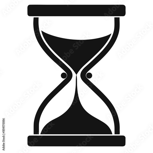 Hourglass with Sand vector clean black silhouette design white background