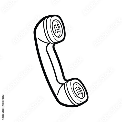 Vintage telephone handset isolated on