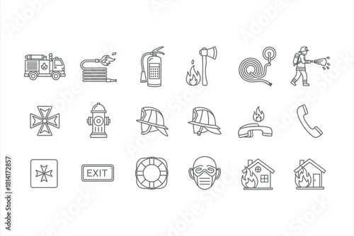 Firefighter Safety Line Icons