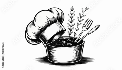 kitchen utensils sketch