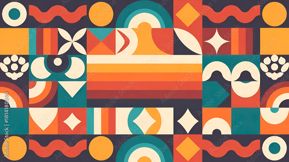 seamless retro pattern with retro effect