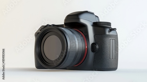 3D render of digital camera with detachable lens
