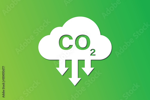 Low carbon dioxide icon. CO2 reduction icon design. Reduce carbon dioxide co2 icon.